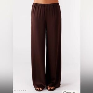 peppermayo brown satin pants